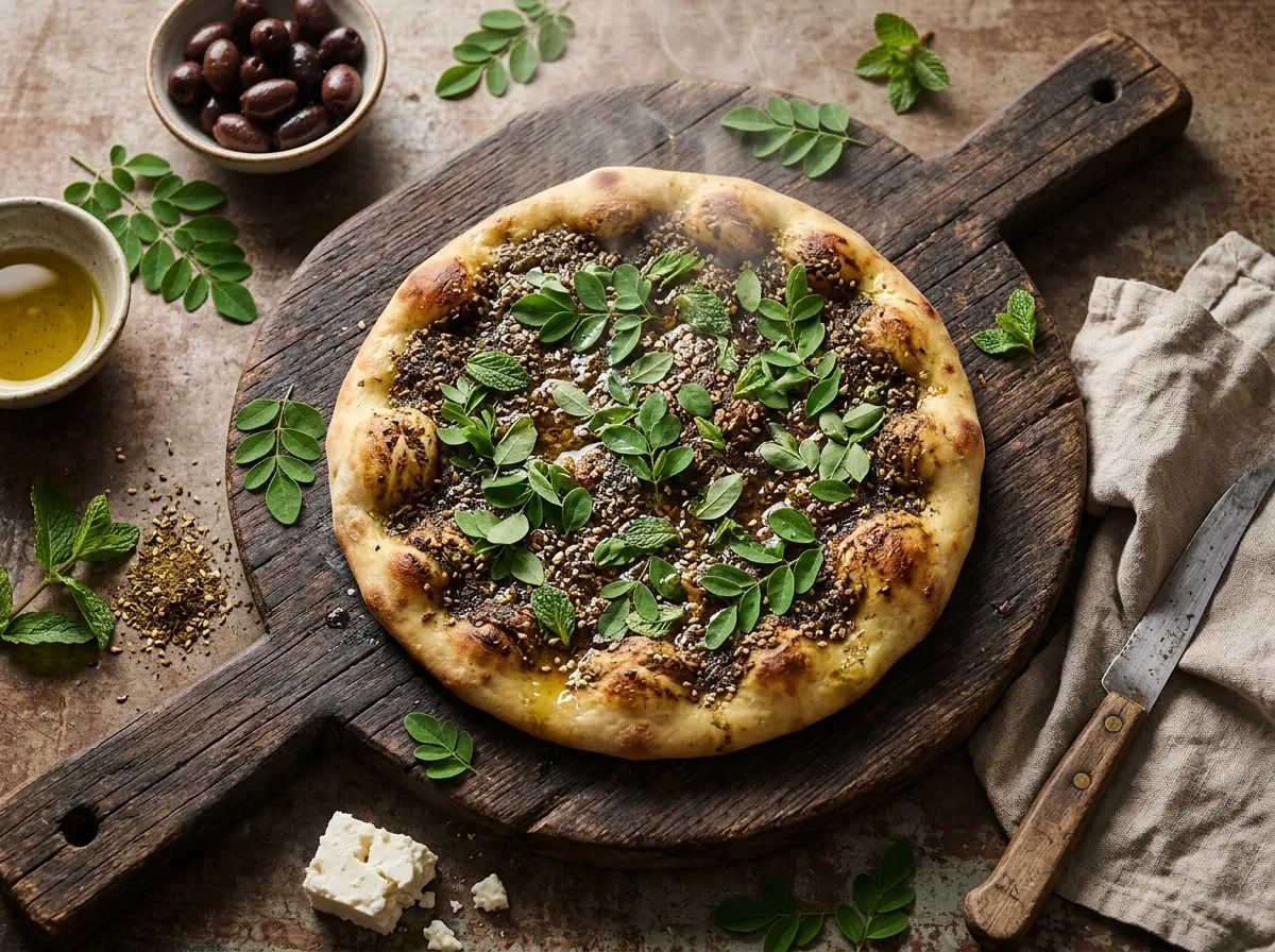 مناقيش زعتر بالمورينجا